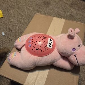 Pink Stuffed Hippo Night Light Toy